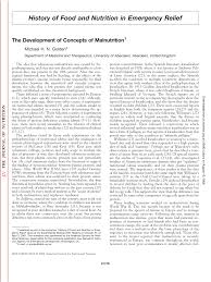 Pdf The Development Of Concepts Of Malnutrition