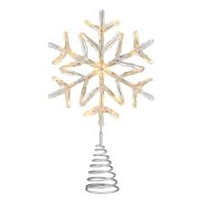 Snowflake Christmas Tree Toppers Christmas Tree Decorations The Home Depot