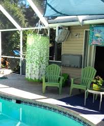 A Hoola Hoop And Shower Curtains Have Made A Cute Changing Room For Our Swim School Students Backyard Backyard Pool Backyard Pool Designs