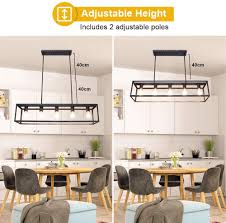 Breakfast bar hannah elizabeth this looks like your house. Buy Depuley 5 Light Farmhouse Linear Light Fixture Chandelier Vintage Island Light Fixtures Rectangular Metal Cage Table Pendant Lighting For Dining Room Kitchen Breakfast Bar 5 E26 Bulbs Included Online In Indonesia B089km129v
