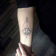 55 Coolest Lotus Tattoos And Ideas With Meanings Geometric Tattoo Tattoos Line Work Tattoo