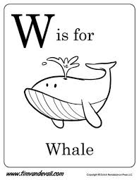 W Is For Whale Letter W Coloring Page Pdf Preschool Alphabet Printables Letter W Preschool Letters
