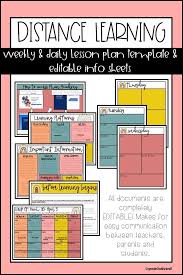 Distance Learning Lesson Plan Info Sheets Neutral Pack Distance Learning Weekly Lesson Plan Template Lesson Plan Templates