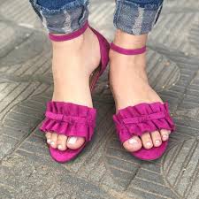 Rasteirinha Feminina Sandalia Rasteira Babado Varias Cores Nas Nuvens Calcados