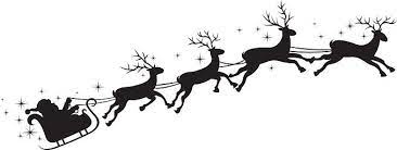 Santa 39 S Sleigh Vector Art Illustration Santa Sleigh Silhouette Silhouette Clip Art Reindeer Silhouette