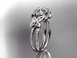 Butterfly Wedding Ring White Gold Engagement Ring Diamond Etsy Butterfly Engagement Ring Unique Diamond Engagement Rings Unique Engagement Rings