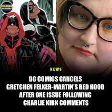 Conservative activist Charlie Kirk was assassinated today at a university  event in Utah, and DC Comics writer Gretchen Felker-Martin openly  celebrated his death