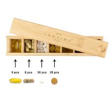 TabTime Bamboo Weekly Pill Box - the eco friendly pillbox