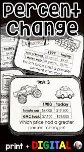 Percent Change Task Cards Print And Digital Consumer Math Math Curriculum Teaching Math