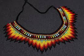 Beaded Necklace Huichol Necklace Beaded Bib Necklace Seed Etsy Beaded Bib Necklace Beaded Beaded Necklace