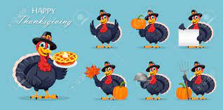 Happy thanksgiving turkey pictures 2020 : Happy Thanksgiving Day Funny Thanksgiving Turkey Bird Cartoon Character Set Of Seven Poses Vector Illustration Royalty Free Cliparts Vectors And Stock Illustration Image 154384354