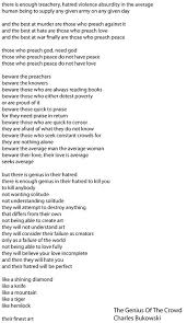 The Genius Of The Crowd By Charles Bukowski Charles Bukowski Bukowski Poems