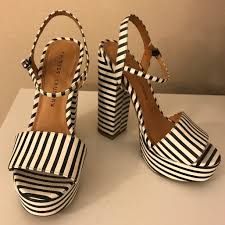 Black And White Striped Platform Heels Chinese Laundry Shoes Chinese Laundry Striped Platform Heels Color Black White Size 7 5 Chinese Laundry Shoes Chinese Laundry Heels