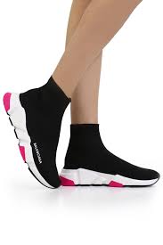 White balenciaga logo on the sock. Balenciaga Speed Trainer Sneaker Black Pink Sneakers Black Balenciaga Speed Trainer Sneakers