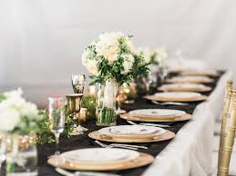 Set the silverware on the table in the order it will be used, from the outside in. Simple Elegant Black And Gold Table Decorations