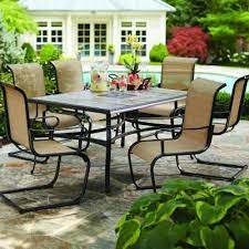 Hampton Bay Belleville 7 Piece Patio Dining Set Fcs80198st The Home Depot Patio Dining Furniture Hampton Bay Patio Furniture Patio Dining