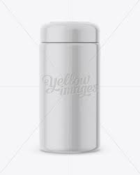 Plastic Jar Mockup Front View In Jar Mockups On Yellow Images Object Mockups Plastic Jars Mockup Free Psd Psd Template Free