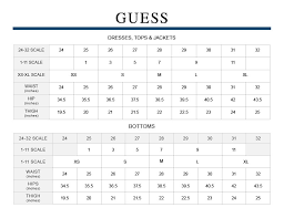 Guess Sneaker Size Chart Guess Swimsuit Size Chart Jack