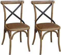 Buy wooden chairs inspired by iconic designers. Renton Industrial Oak Cross Back Dining Chair Pair Cfs Furniture Uk