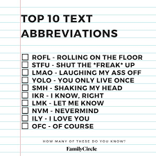 Family Circle Text Abbreviations Words Korean Words