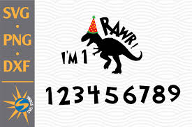 Download Rawr T Rex With Birthday Numbers Graphic By Svgstoreshop Creative Fabrica PSD Mockup Templates