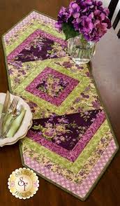 Quilt As You Go Morning Blend Table Runner Kit Aubergine Shabby Fabrics Quilted Table Runners Patterns Table Runners Wedding Patchwork Table Runner