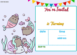 Birthday Party Invitations Online Free Printable Free Mermaid Pusheen Invitation Templates Drevio Party Invite Template Birthday Invitations Birthday Party Invitation Templates