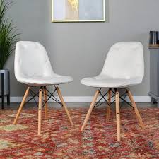 Tufted Faux Leather Chairs White Set Of 2 Saracina Home Target Leather Chairs Bedroom Leather Dining Room Chairs Contemporary Dining Chairs