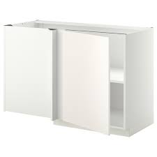 Make the most out of a hard to reach corner. Metod White Veddinge White Corner Base Cabinet With Shelf 128x68 Cm Ikea