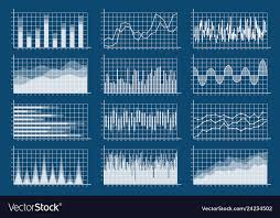 financial chart set graphs line finance trade