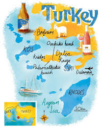 Satellite map of datca hybrid map of datca. Jessopart Blog Turkey Map Illustrated Map Turkey