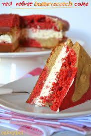 A red velvet cake is instantly recognizable with its bright red color offset by a white cream cheese frosting. Cakeyboi Red Velvet Butterscotch Cake