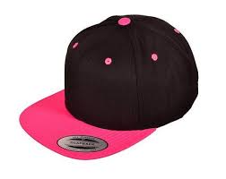 Black And Pink Snapback Hat Flat Bill Cap Blank Black Pink Yupoong Official Snap Back Hats Hats Black Pink Cowgirl Hats