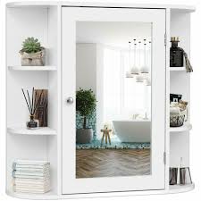 When contemplating a big bathroom such as the master bathroom, customizing your bathroom cabinetry could be a substantial part of the procedure. Costway 6 5 In X 25 In X 26 In White Multipurpose Wall Surface Mount Bathroom Storage Medicine Cabinet With Mirror Hm0010 The Home Depot