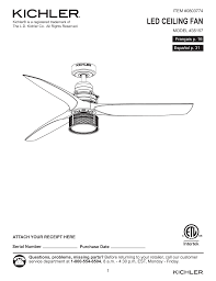 Similar to light fixtures offered by kichler, they take a contemporary approach to ceiling fan design with a number of versatile options that can fit into almost any space. Led Ceiling Fan Manualzz