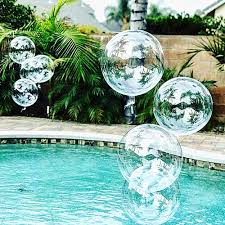 Stretchy large pool balloons cover. Amazon Com Bobo Balloons 50 Packs 20 Inch Helium Style Transparent Bubble Bobo Balloons For Led Light Up Balloons Gifts For Christmas Wedding Birthday Party Decorations Led String Not Included Toys Games