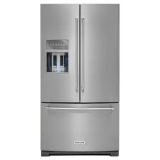 Maybe you would like to learn more about one of these? Kitchenaid 36 Inch W 27 Cu Ft French Door Refrigerator In Printshield Stainless Steel The Home Depot Canada