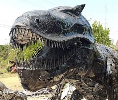 T Rex Dinosaur Life Size Skull Scrap Metal Animal Art Scrap Metal Art Metal Art Metal Tree Wall Art