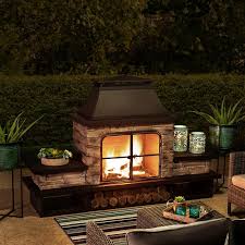 Quillen Steel Wood Burning Outdoor Fireplace Outdoor Wood Burning Fireplace Black Fireplace Outdoor Settings