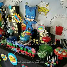 Pin By Le Play Cocuk On Pj Mask Dessert Table Pj Masks Birthday Party Boys Pj Masks Birthday Party Mask Party
