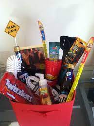 First Gift Basket Ever Some Of My Boyfriend S Favorite Things Along With A Few Things He Needs For His New Boyfriend Gift Basket Boyfriend Gifts Gift Baskets