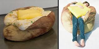 Baked Potato Bean Bag Brook Abboud Designer Of Pizza Sleeping Bag Is Back With Another Food Inspired Creation Baked Potato Pizza Sleeping Bag Couch Potato