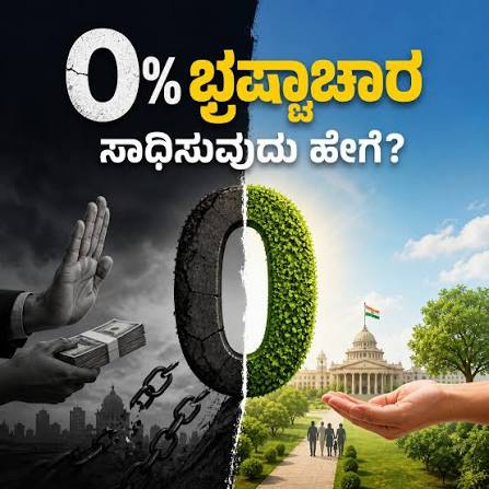 0% ಭ್ರಷ್ಟಾಚಾರ ಸಾಧಿಸುವುದು ಹೇಗೆ? ಭಾರತವು ವಿಶ್ವದ ಅತಿದೊಡ್ಡ ಪ್ರಜಾಪ್ರಭುತ್ವ ರಾಷ್ಟ್ರ ಎಂದು ಹೆಮ್ಮೆಯಿಂದ ಹೇಳಿಕೊಳ್ಳುತ್ತೇವೆ. ಆದರೆ ವಾಸ್ತವದಲ್ಲಿ, ಪ್ರಜೆಗಳ ...