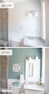 Studio Bathroom Reveal With In The Moment From Behr Diy Bathroom Makeover Bathroom Makeover Bathroom Colors
