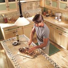 Finding a kitchen countertop that functions best for your household? Installing Tile Countertops Ceramic Tile Kitchen Countertops Diy