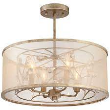 Diamond cut, sanded, polished and beveled leaving a smooth finish with no rough or sharp edges. Sara S Jewel 17 Wide Champagne Silver Ceiling Light 9k610 Lamps Plus