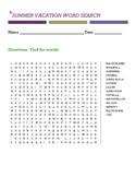 100 summer vacation word search answers related files Summer Vacation Word Search Worksheets Teaching Resources Tpt