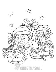 Print them all for free. Free Christmas Puppy Coloring Page