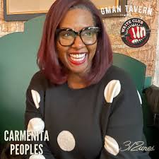 This is it. Don't get scared now. It's your next combatant for Write Club:  Wreck the Halls. This is Carmenita Peoples. *********** Carmenita Peoples  is a mom, national storyteller, teaching artist, and