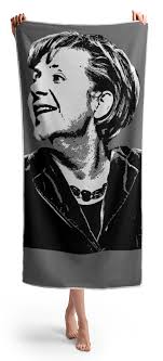 Angela Merkel Beach Towels for Sale